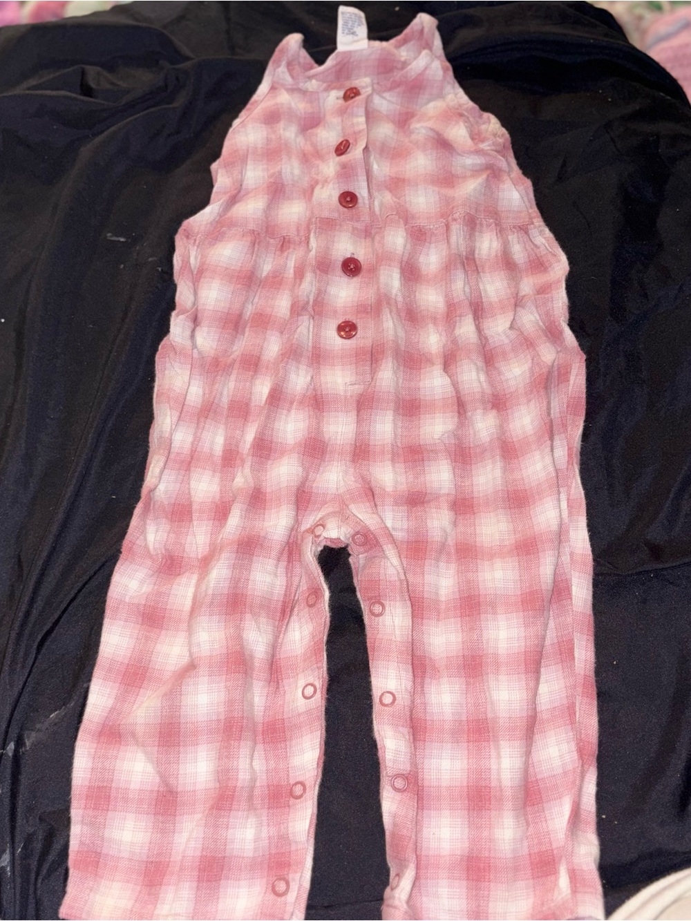 Baby gap checkered flannel overalls, size 24 months